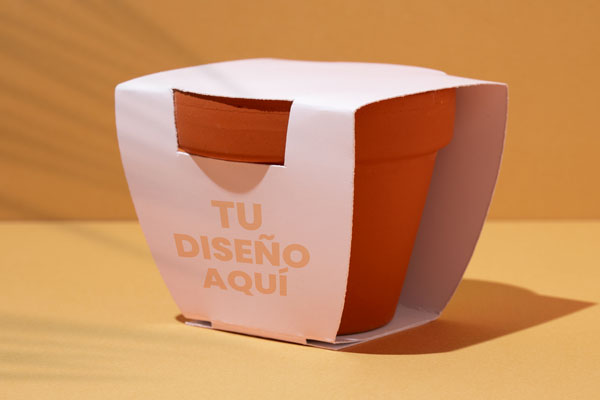 Eco-friendly planting kit packaged with a clay pot and optional custom design